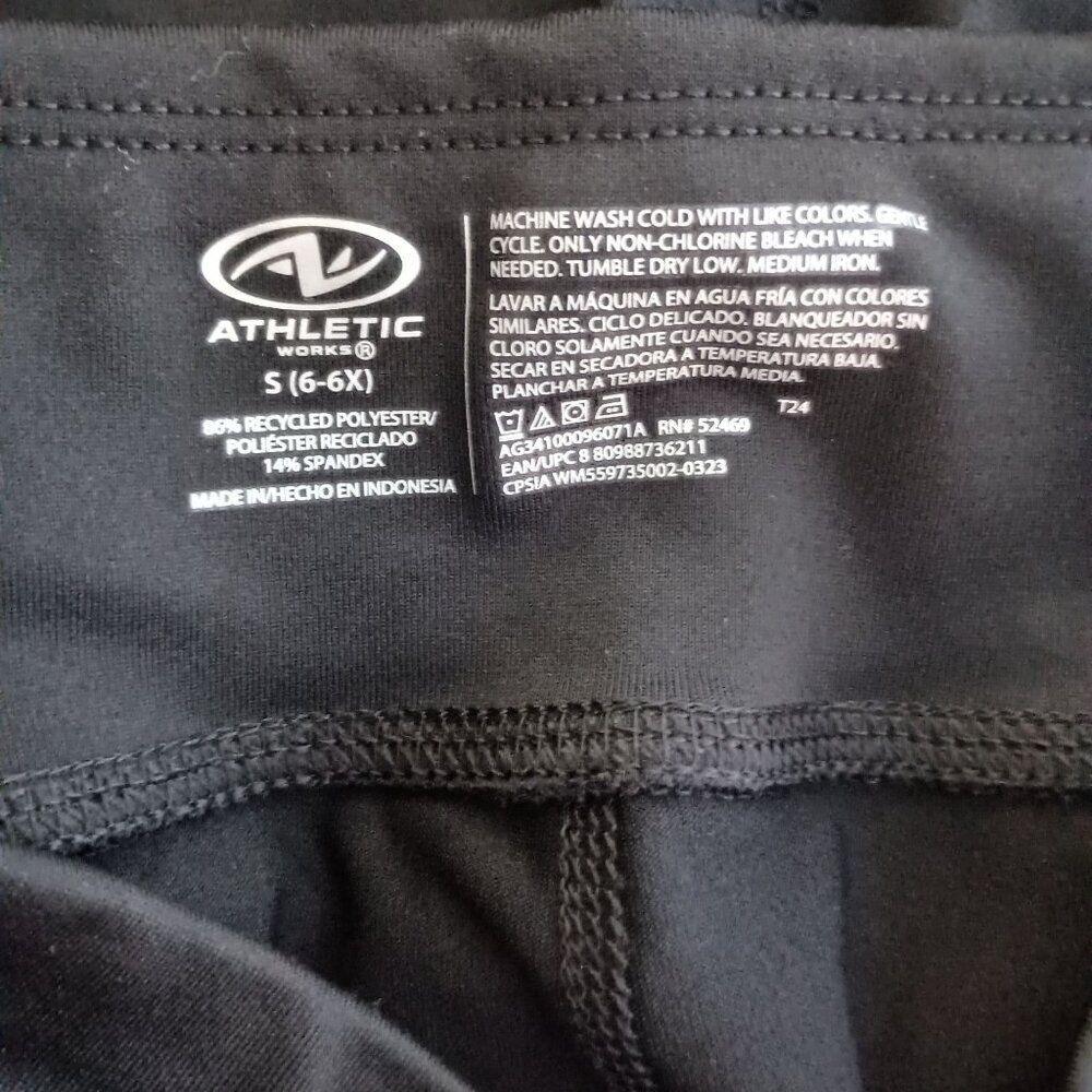 Athletic Works Girls Black Flare Leggings Size 6-6X NWT Stretch - Picture 5 of 5